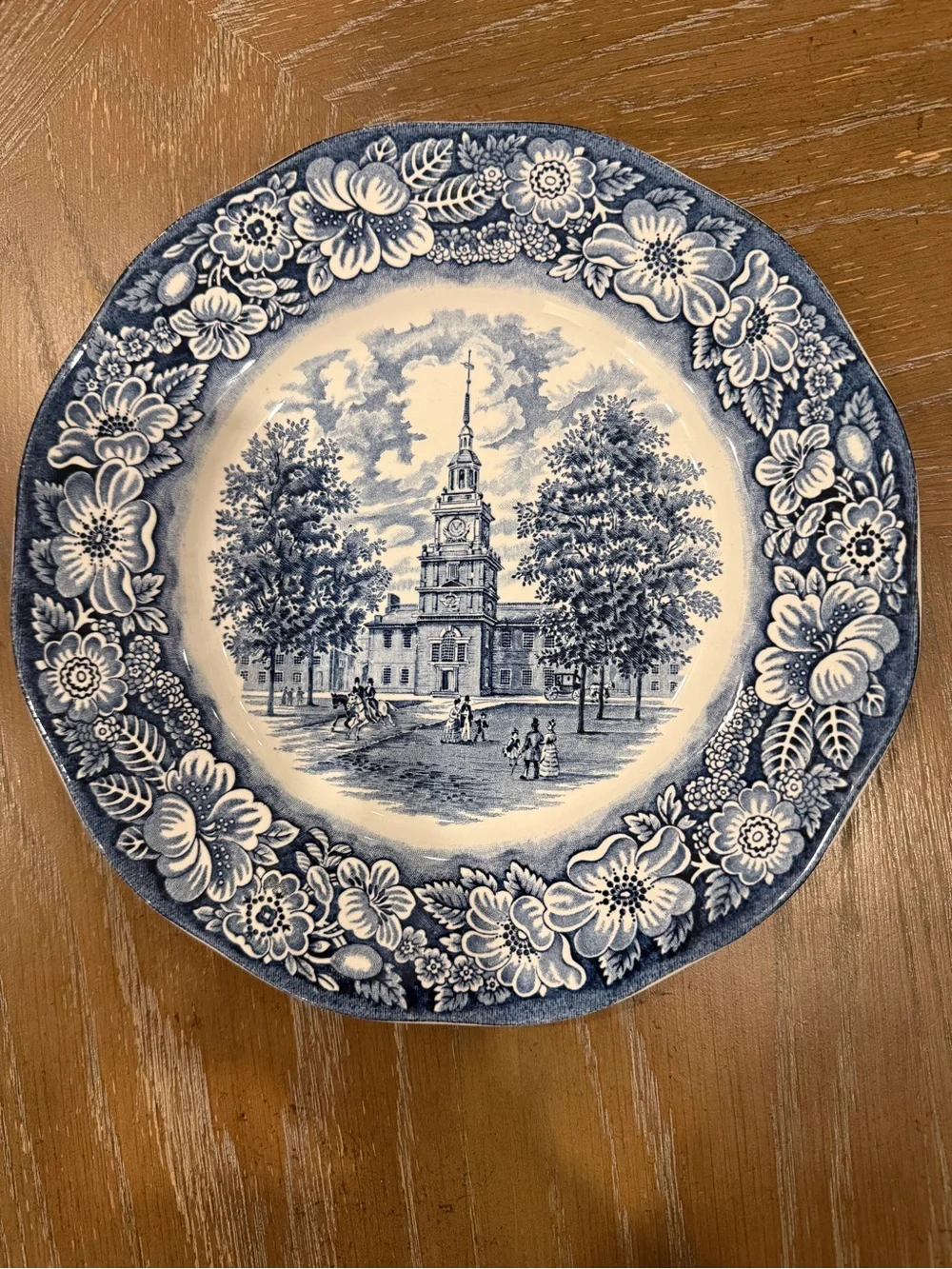 Staffordshire LIBERTY BLUE “Independence Hall” Ironstone 9 3/4” Dinner Plate